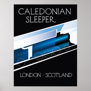 Caledonian Sleeper Londen Schotland reisposter Poster