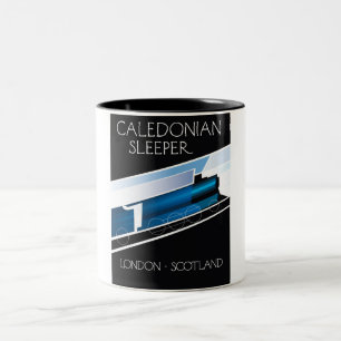 Caledonian Sleeper Londen Schotland reisposter Tweekleurige Koffiemok