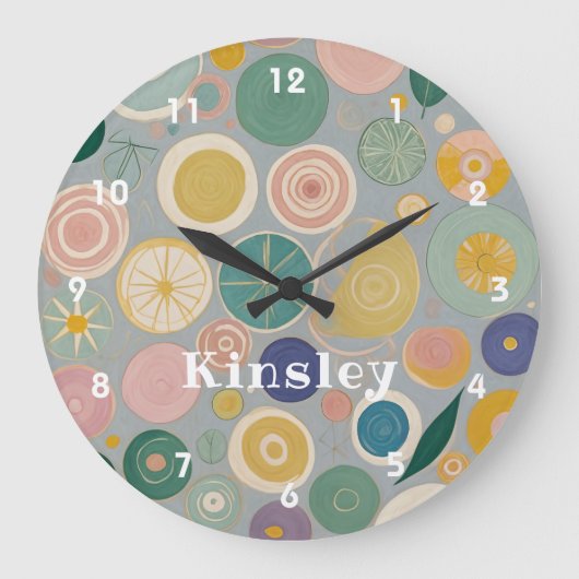 Caleidoscoop droom gepersonaliseerd grote klok (Voorkant)