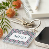 Caleidoscoop geometrisch patroon roze sleutelhanger (Voorkant Rechts)