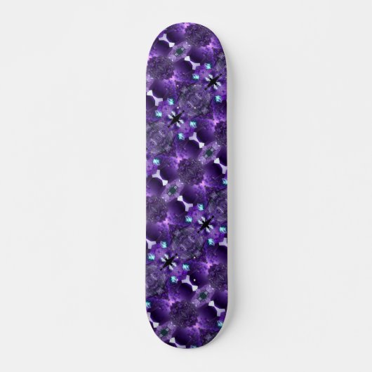 Caleidoscoop Paarse Abstracte fractale psychedelic Skateboard (Voorkant)