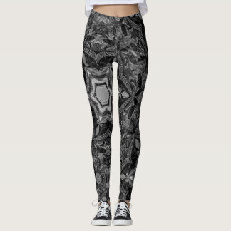 caleidoscoop zwart-wit patroon leggings