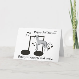 Calembour de whippet - carte de voeux