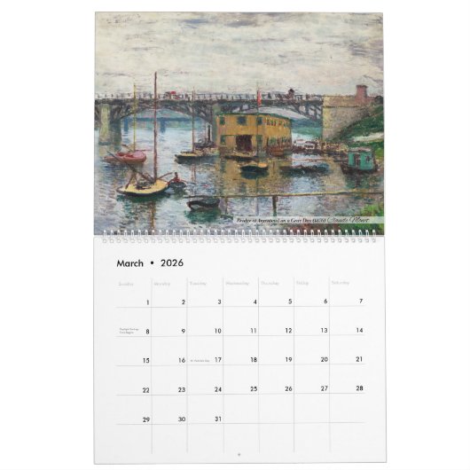 Calendar 2026 - Claude Monet 2 - Impressionism Kalender (Mar 2026)