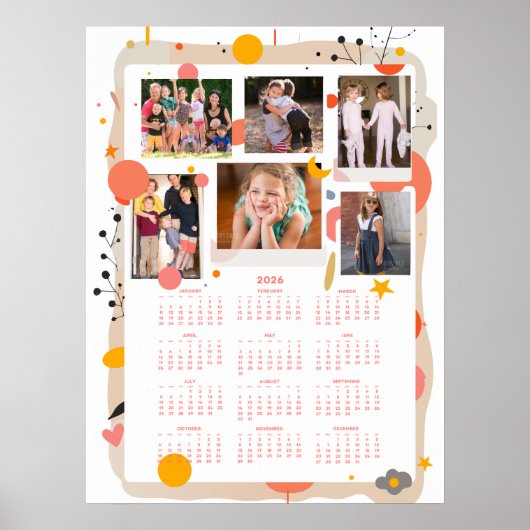 Calendar 2026 Family Photo Poster 18x24 (Devant)