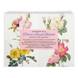 Calendar 2026 - Les Roses - P.J. Redouté  Kalender