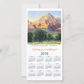 Calendar Card Mountain Sonnet 2018 van Sandy Farle Feestdagenkaart
