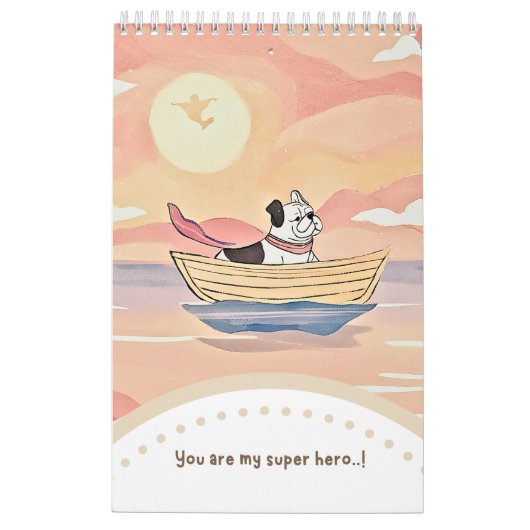Calendar cute bulldog kalender (Achterkant)
