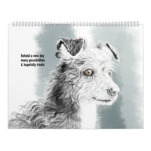 Calendar of pet drawings with cute haikus for each kalender