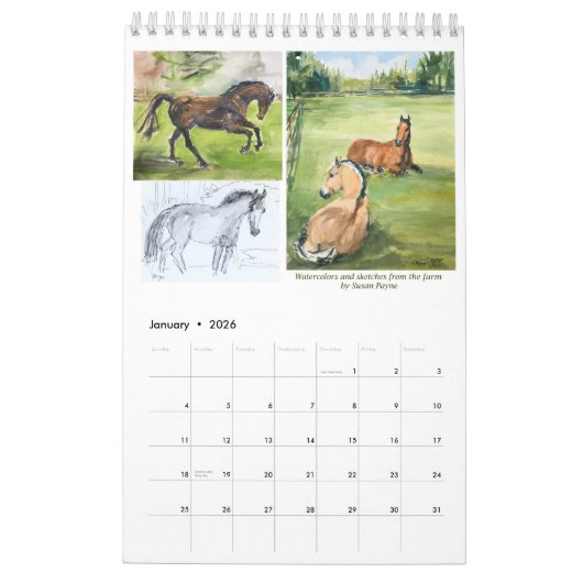 Calendar of Susan Payne Equine Art - 2022 Kalender (Jan 2026)