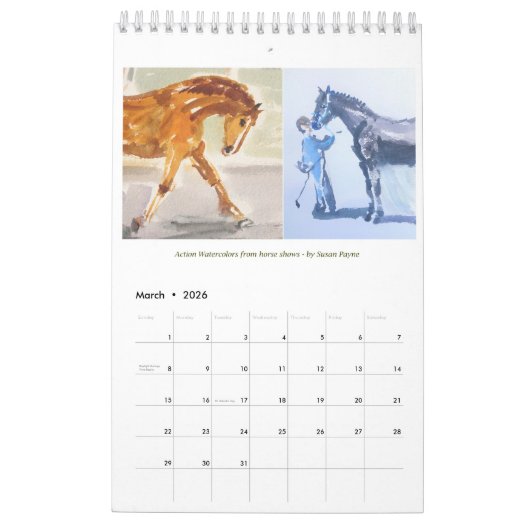 Calendar of Susan Payne Equine Art - 2022 Kalender (Mar 2026)