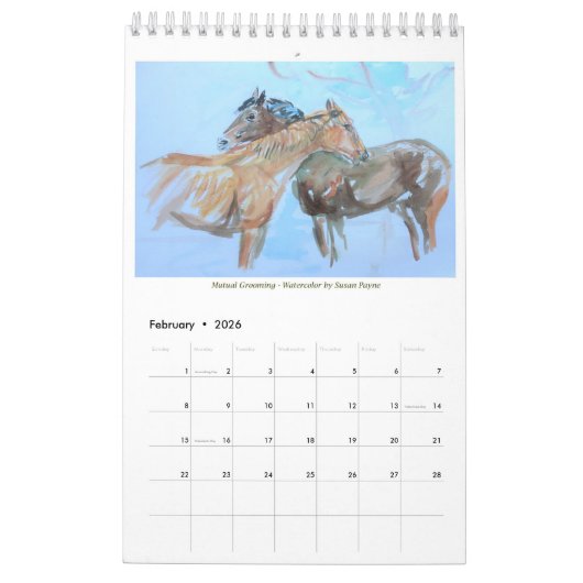 Calendar of Susan Payne Equine Art - 2022 Kalender (Feb 2026)