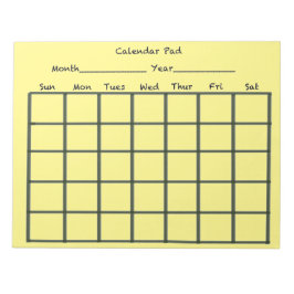 Calendar Pad Yellow Notitieblok