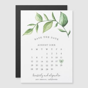 Calendar Rustic Greenery Save the Date Magnetische Uitnodiging