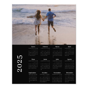 Calendario negro clásico con sangrado completo 25 foto afdruk