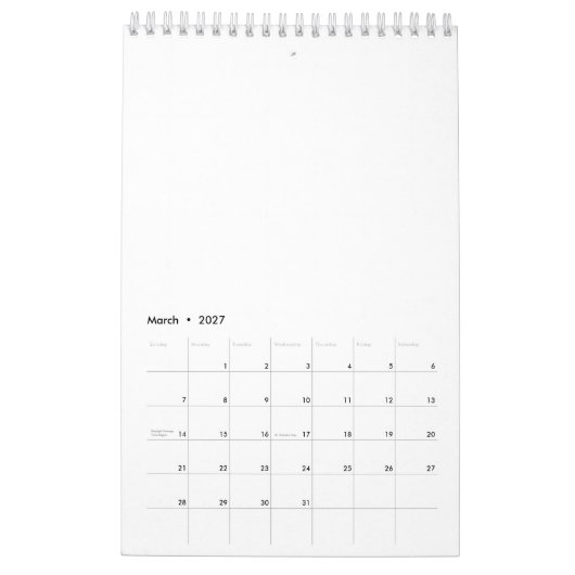 Calendrier (Mar 2027)