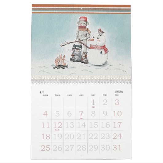 CALENDRIER ソックモンキーと愉快な仲間たち 2021 (Jan 2026)