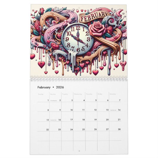 CALENDRIER ファンタジーと段階:夢のような12ヶ月 (Feb 2026)