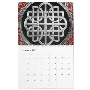 Calendrier [100] Croix du noeud d'argent celtique sacré