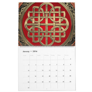 Calendrier [100] Croix du noeud d'or celtique sacré