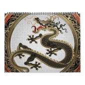 Calendrier [100] Dragon oriental sacré noir et or (Protection)