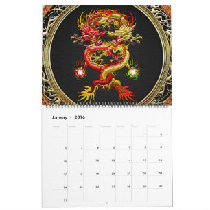 Calendrier [100] Dragons rouges et jaunes