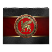 Calendrier [100] Lion assyrien ailli - Lamassu d'or (Protection)