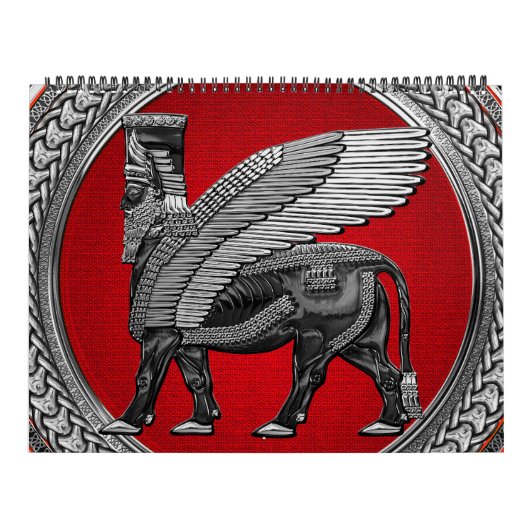 Calendrier [100] Taureau ailé assyrien : Argent et lamassu no (Protection)