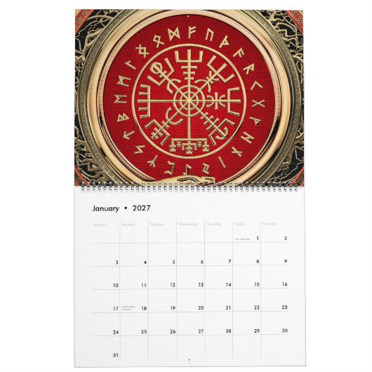 Calendrier [100] Vegvisir - Viking Gold Magic Runic Compass (Jan 2027)