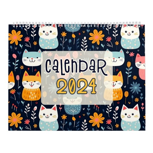 Calendrier 12 Cat Cute Motif Design sans couture (Protection)