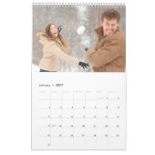 Calendrier 12 Collage photo avec nom et message personnalisés (Jan 2027)