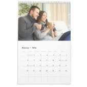 Calendrier 12 Collage photo avec nom et message personnalisés (Feb 2026)