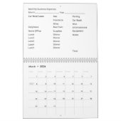 Calendrier 12 Feuilles de dépenses d'entreprise mensuelles (Mar 2026)