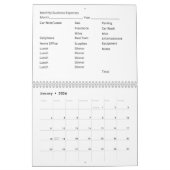 Calendrier 12 Feuilles de dépenses d'entreprise mensuelles (Jan 2026)