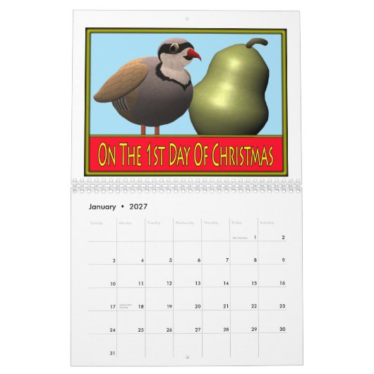 Calendrier 12 jours de Noël (Jan 2027)