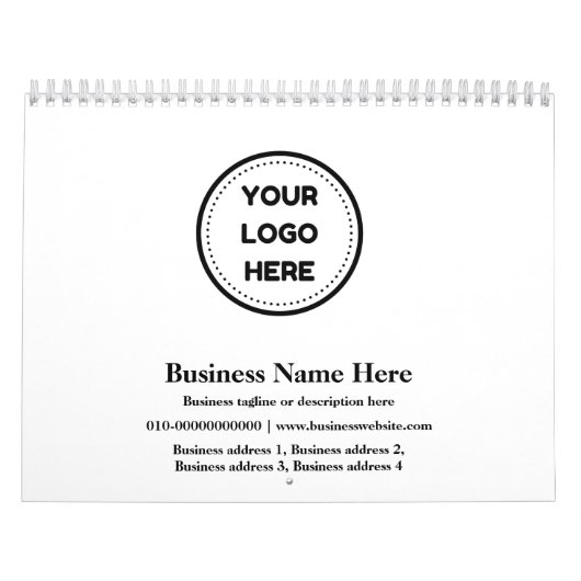 Calendrier 12 mois 12 images Logo professionnel (Protection)