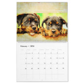 Calendrier 12 mois Beau Rottweiler Chiens Aquarelle Cadeau (Feb 2026)