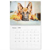 Calendrier 12 Mois Berger allemand Chiens alsaciens Aquarelle (Feb 2026)