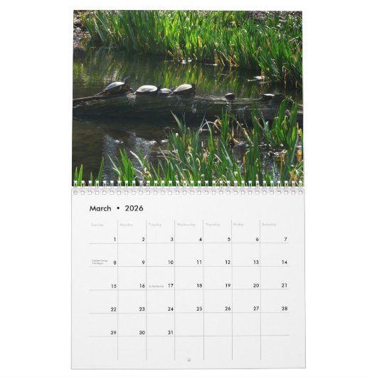 Calendrier 12 Mois d'animaux et de faune, 3e édition (Mar 2026)