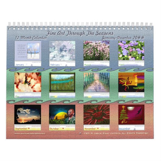 Calendrier 12 mois de beaux-arts par les saisons (Protection)