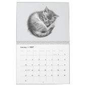 Calendrier 12 Mois de Chatons Adorables au Crayon (Jan 2027)
