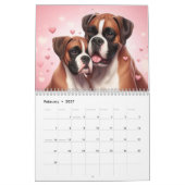 Calendrier 12 mois de chiens de boxe : année longue de chien  (Feb 2027)