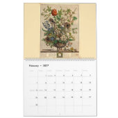 Calendrier 12 Mois De Fleurs Baroque Rococo Art Botanique (Feb 2027)