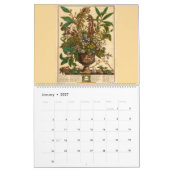 Calendrier 12 Mois De Fleurs Baroque Rococo Art Botanique (Jan 2027)