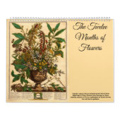 Calendrier 12 Mois De Fleurs Baroque Rococo Art Botanique (Protection)