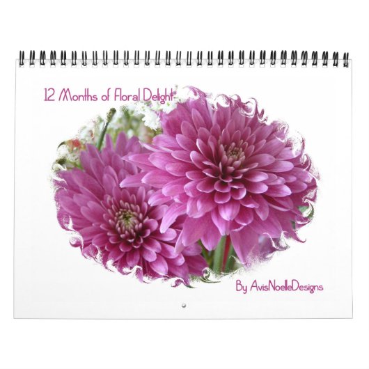 Calendrier 12 mois de fleurs florales (Protection)