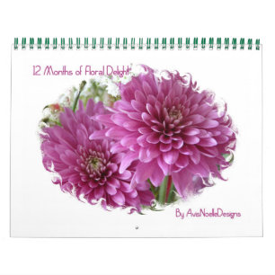 Calendrier 12 mois de fleurs florales