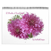 Calendrier 12 mois de fleurs florales (Protection)
