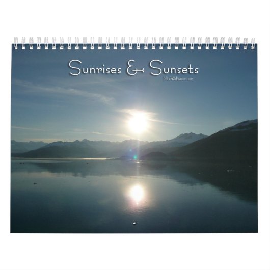 Calendrier 12 Mois de lever et coucher de soleil, 1ère éditio (Protection)