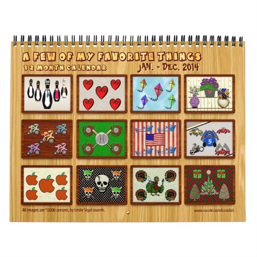 Calendrier 12 mois de mes choses préférées - Customisé (Protection)